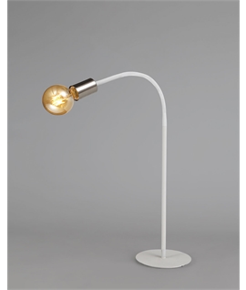 Garrett Flexible Table Lamp, 1 Light E27 Satin White-Satin Nickel