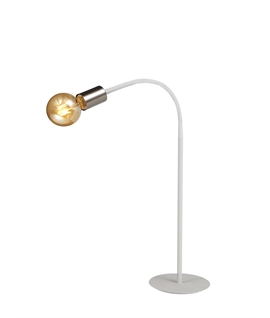 Garrett Flexible Table Lamp, 1 Light E27 Satin White-Satin Nickel