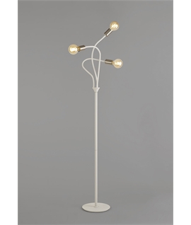 Garrett Flexible Floor Lamp, 3 Light E27 Satin White-Satin Nickel