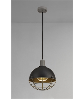 Geki Pendant, 1 Light E27, IP65, Matt Black-Grey, 2yrs Warranty