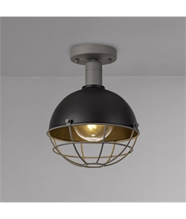 Geki Ceiling, 1 Light E27, IP65, Matt Black-Grey, 2yrs Warranty