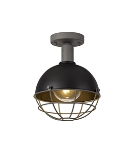 Geki Ceiling, 1 Light E27, IP65, Matt Black-Grey, 2yrs Warranty