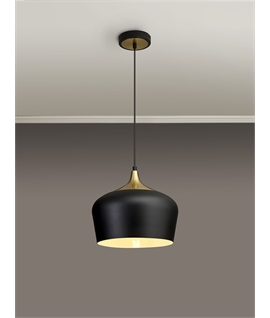 Geo Glow 30cm Pendant, 1 x E27, Black-Gold