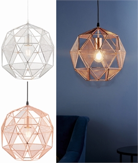 Vintage Mesh Multi-Facetted Metal Pendants