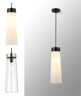 Large Cone Glass Pendant Light - Opal or Clear