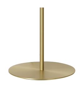 Glo Sphere Medium Oval Ball Floor Lamp 1 Light E27 Satin Gold Base With Frosted White Glass Globe