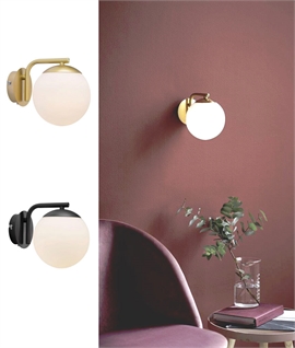 Opal Glass Globe Wall Light - Bauhaus Style