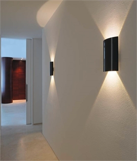 SLV Modern Glossy Black Up and Down Wall Light