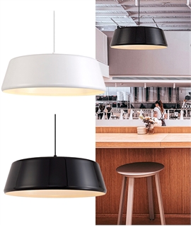 500mm Round Pendant for E27 Lamp - Gloss Black or Gloss White