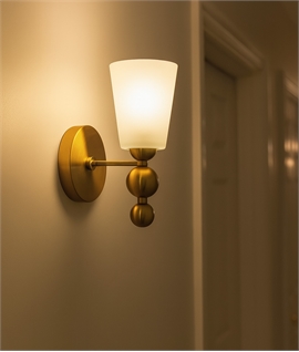 Goblet Style Wall Sconce - Classic Contemporary Wall Light with Opal Glass