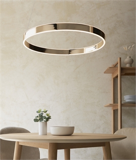 Circular 600mm LED Pendant - Gold or Matt Nickel