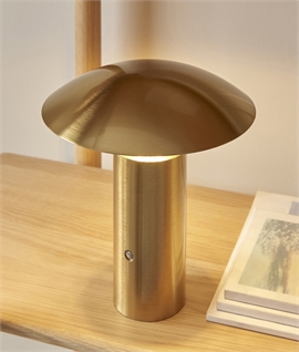 Scandi Design Warm Brushed Gold Rechargeable Table Lamp