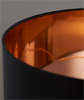 Copper Glass Base Table Lamp with Black Shade