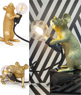 Seletti Mouse Table Light Gold with LED Lamp