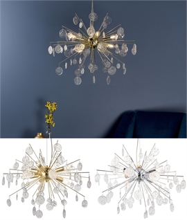 8 Light Sputnik Pendant in Gold or Chrome