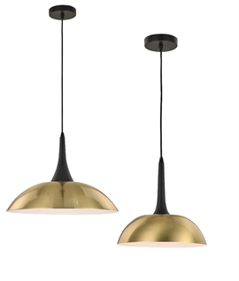 Warm Brushed Gold Dome Pendant - Dia 305mm or 455mm