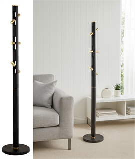 Black and Gold Adjustable LED Spotlight Floor Lamp