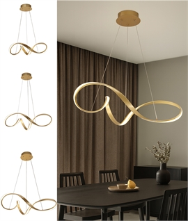 Sand Gold Swirl LED Warm White Pendant Light - 3 Sizes 