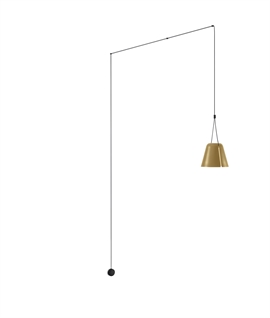 Hanging Wall Cone Pendant - Black, Gold or White