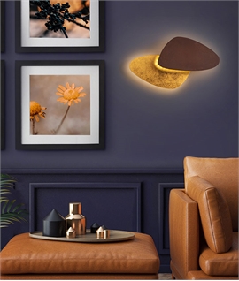 Gold Leaf and Brown Oxide LED Wall Light