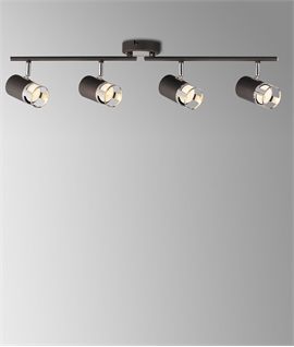 Graphite & Chrome 4 Light Linear Bar Spotlight - GU10