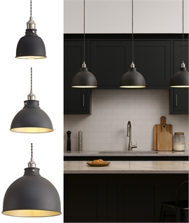 Graphite Finish Single Pendant with White Interior - 3 Options
