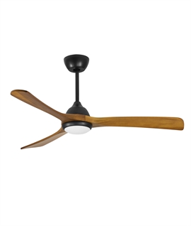 Wood Triple Blade Ceiling Fan with Black Centre Body 