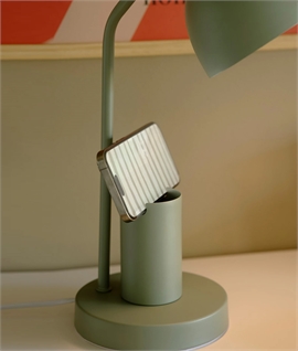 Adjustable Desk Table Light with Built-In Pen & Phone Storage