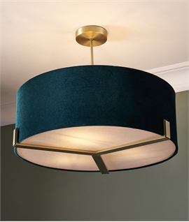 Telescopic Ceiling Light With an Emerald Green Drum Shade