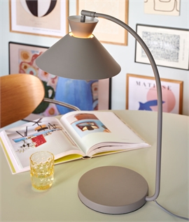 Curved Arm Table Light with Coolie Adjustable Shade