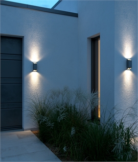 Outdoor Wall Lights Up & Down Lighting - Rectangular Box Section Design