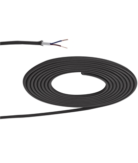 1m Grey Braided 2-Core 0.75mm Electrical Cable 