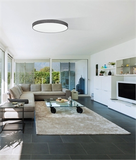 Round Flush Fabric Ceiling Light - 570mm or 760mm