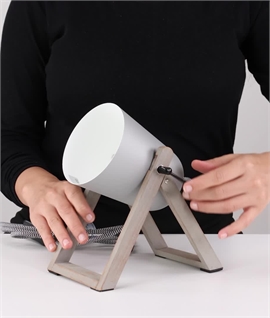 Adjustable Floor or Table Uplighter on Wood Base
