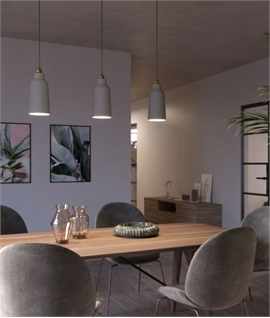 Italian Handmade Grey Ceramic Pendant - Slim Design
