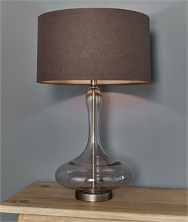 Modern Classic Grey Tinted Glass Table Lamp