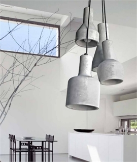 4 Light Grey Concrete Cluster Pendant 