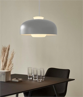 Metal Dome & Opal Glass Inner Shade Pendant