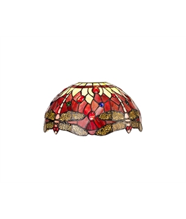 Grosjean Tiffany 30cm Non-electric Shade Suitable For Pendant-Ceiling-Table Lamp, Purple-Pink-Crystal. Suitable For E27 or B22 Pendants