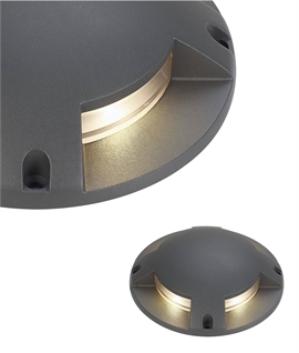 20cm Surface-Mounted Mains LED Marker Light - Quad Aperture Version 4 x 3W 