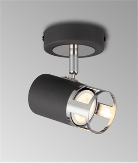 Single GU10 Spotlight in Graphite & Polished Chrome 