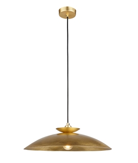 Hammered Brass Shade Pendant - Dia 50cm