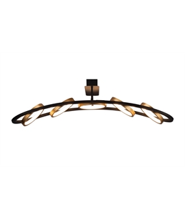Handling Linear Ceiling, 5 Ring, 36W LED, 3200K, 2200lm, Satin Black - Gold, 3yrs Warranty