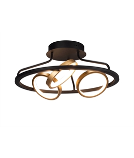 Handling Round Ceiling, 3 Ring, 25W LED, 3200K, 1375lm, Satin Black - Gold, 3yrs Warranty
