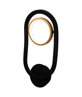 Handling Wall Lamp, 1 Ring, 8W LED, 3200K, 440lm, Satin Black - Gold, 3yrs Warranty