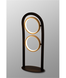 Handling Table Lamp, 2 Ring, 16W LED, 3200K, 880lm, Satin Black - Gold, 3yrs Warranty