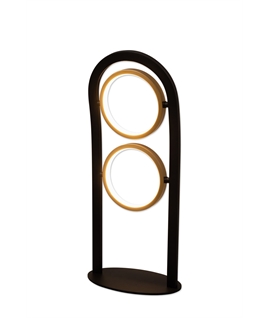 Handling Table Lamp, 2 Ring, 16W LED, 3200K, 880lm, Satin Black - Gold, 3yrs Warranty