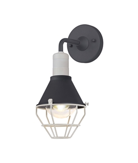 Outdoor Hanging Cage Wall Light - Anthracite & White IP65