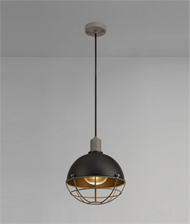 Exterior Hanging Pendant with Dome & Cage Shade - IP65 Rated