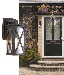 Hanging Exterior Box Lantern with Clear Glass